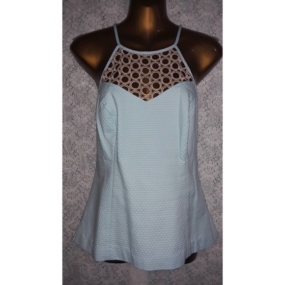 NWT Lilly Pulitzer Sz 6 LARINA Blue and Gold Halter Top - Picture 5 of 10